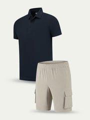 Lux Cargo Set - Navy - Beige
