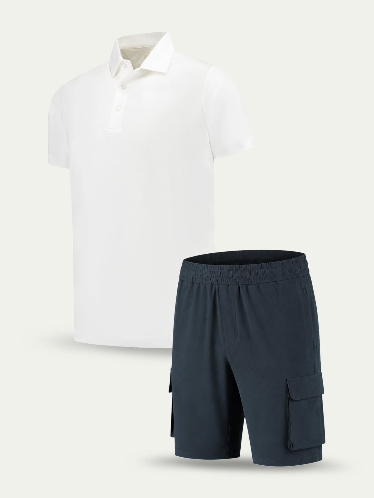 Lux Cargo Set - White / Deep Navy
