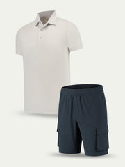 Lux Cargo Set - Beige / Deep Navy