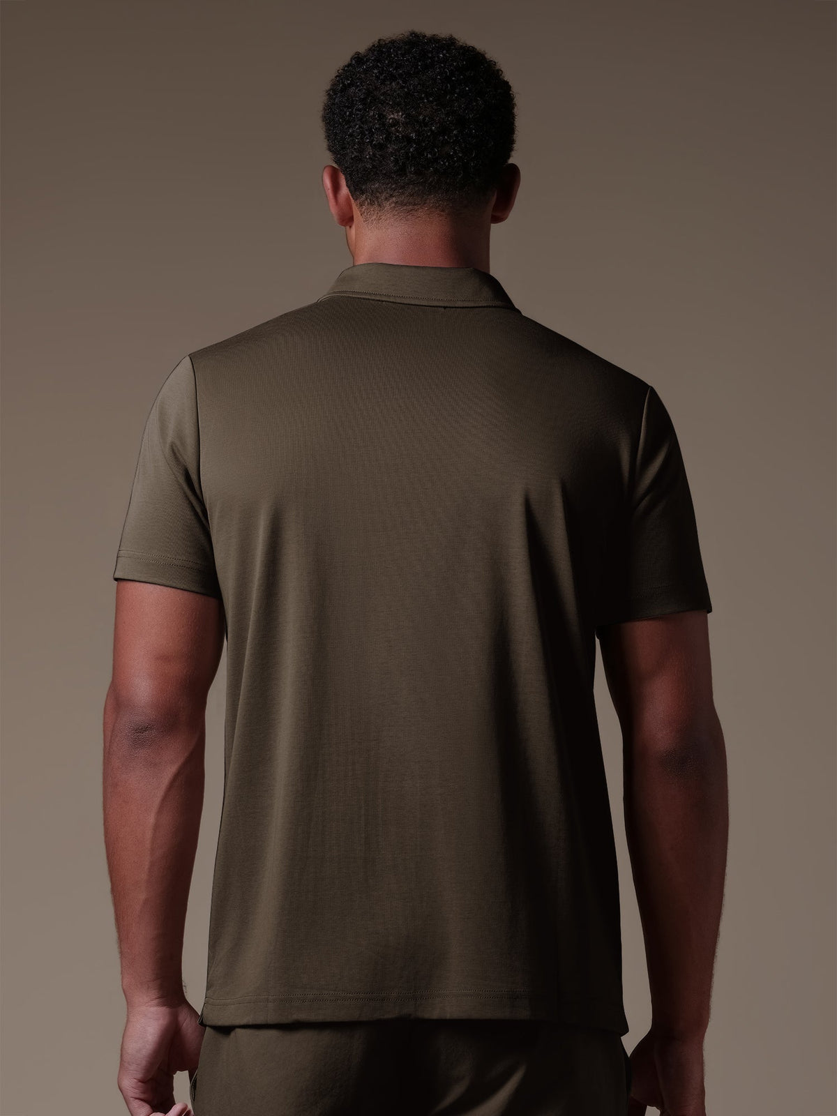 Lux Zipper Polo - Brown
