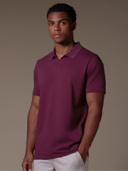 Buttonless Polo - Burgundy