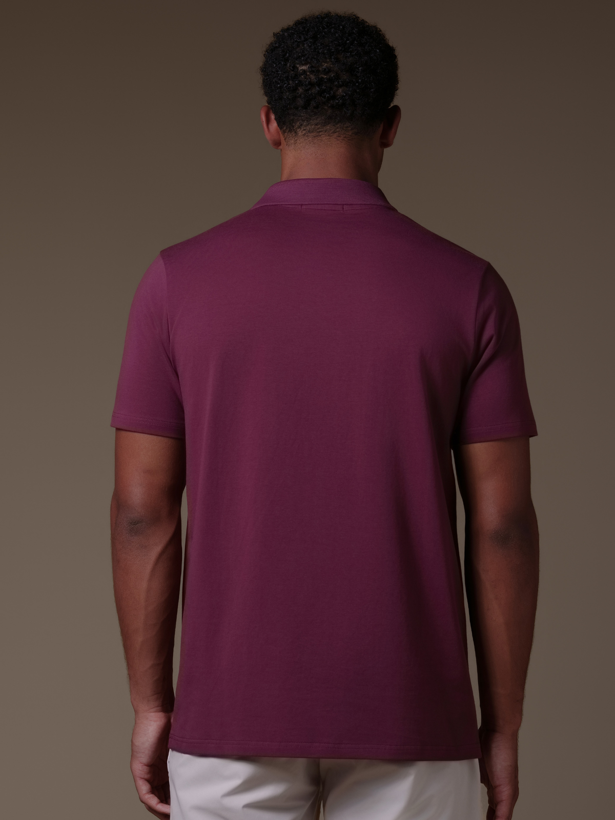 Buttonless Polo - Burgundy