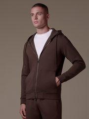 Interlock Flow Zip Hoodie - Brown