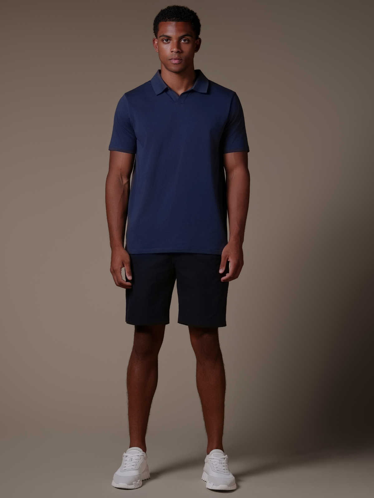 Buttonless Polo - Navy