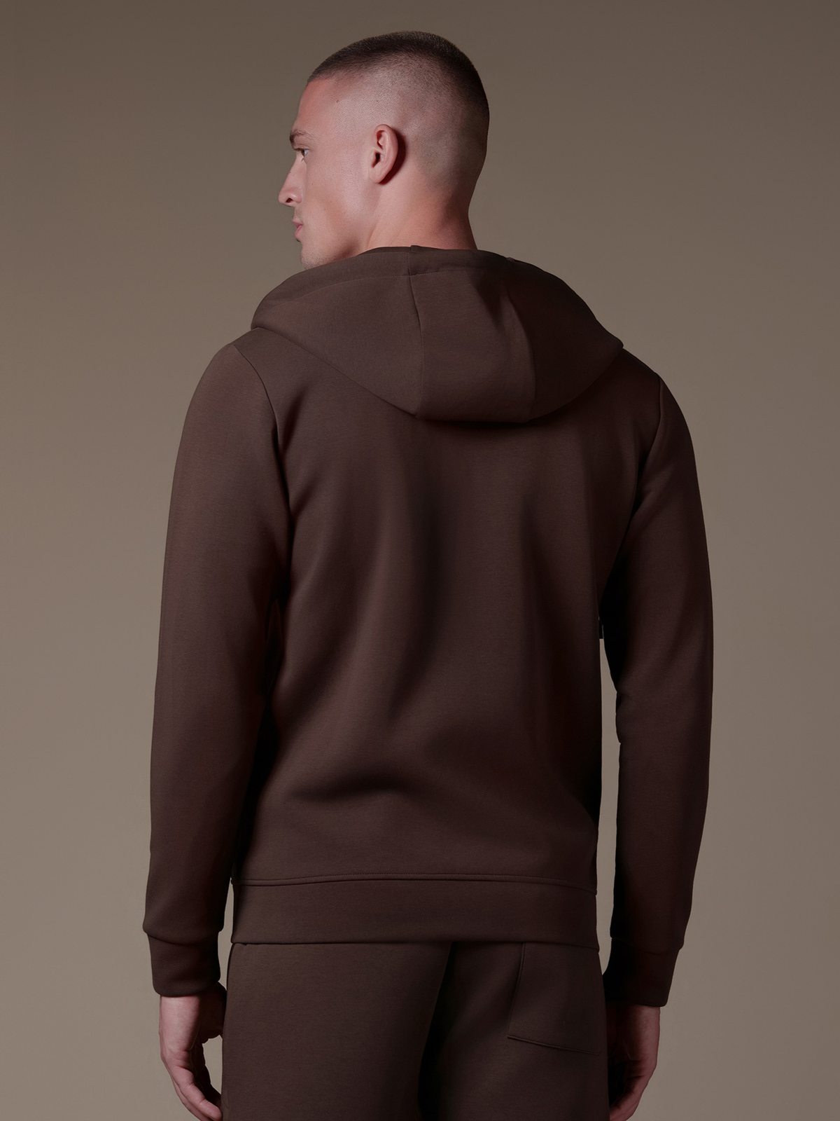 Interlock Flow Zip Hoodie - Brown