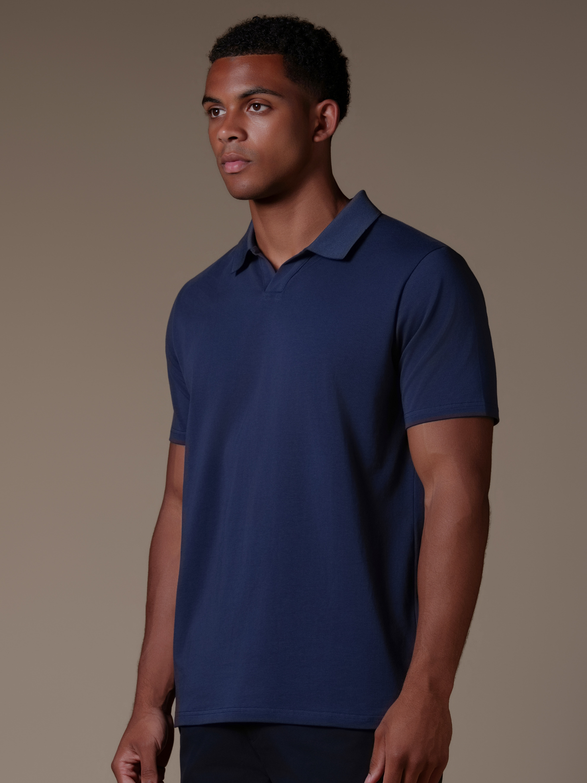 Buttonless Polo - Navy
