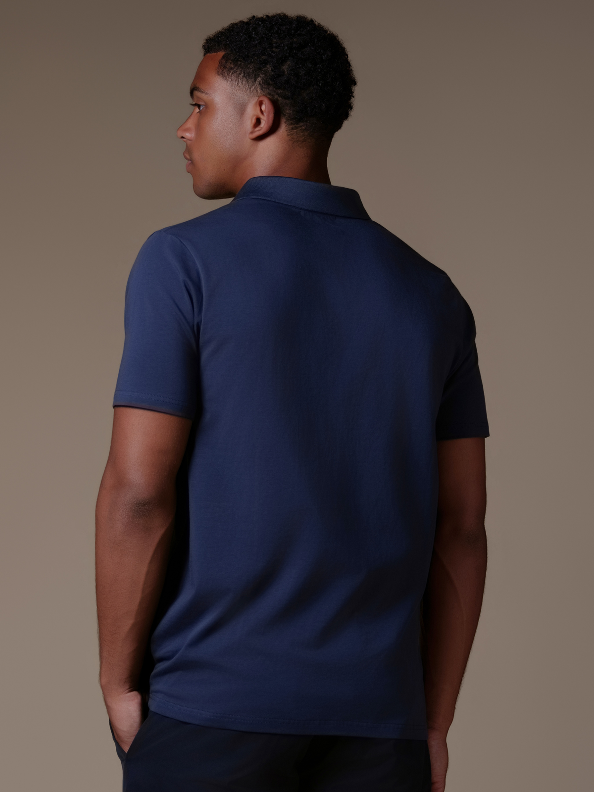 Buttonless Polo - Navy