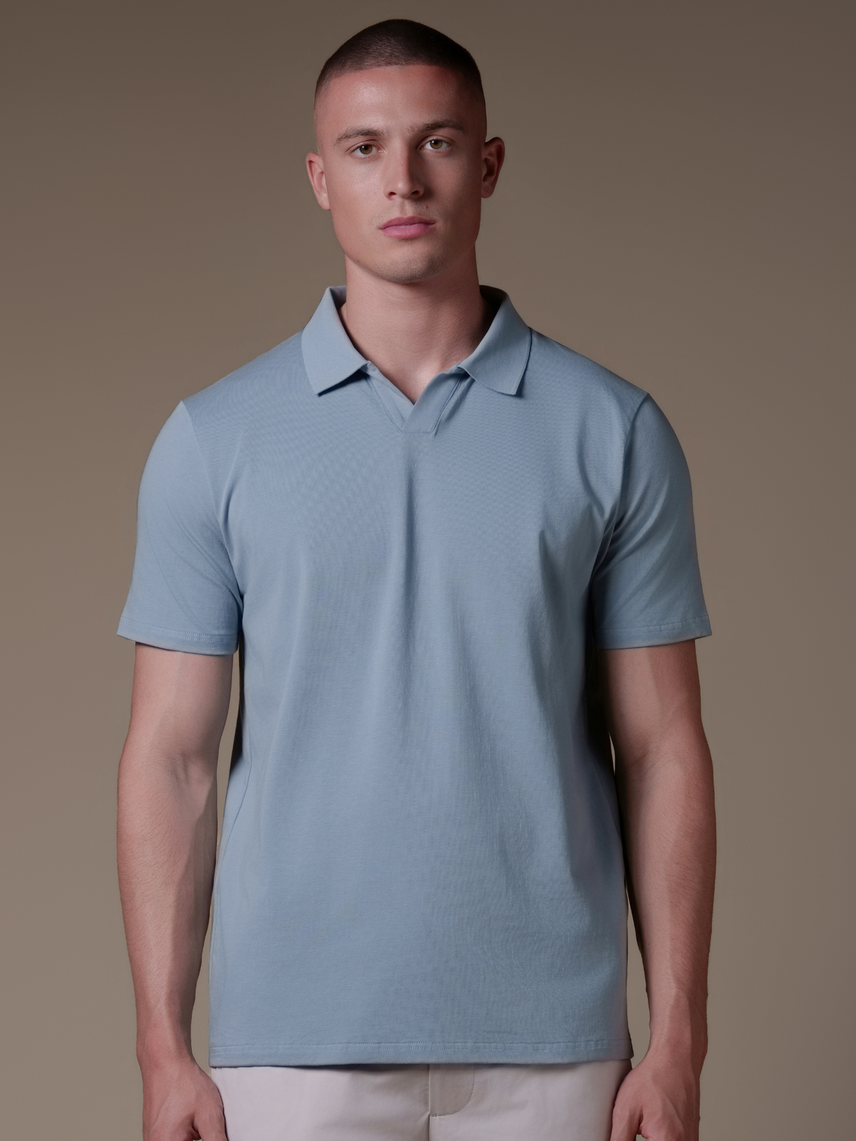 Buttonless Polo - Light Blue