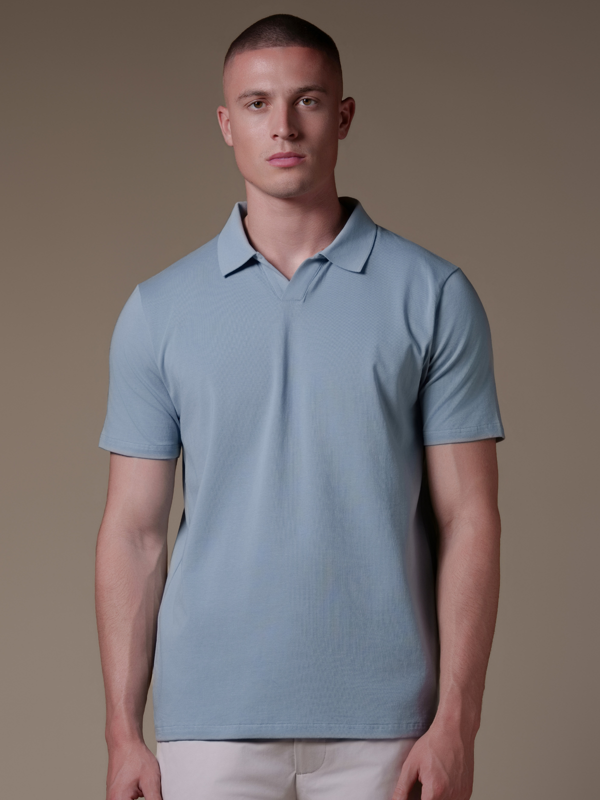 Buttonless Polo - Light Blue