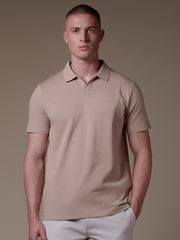Buttonless Polo - Beige