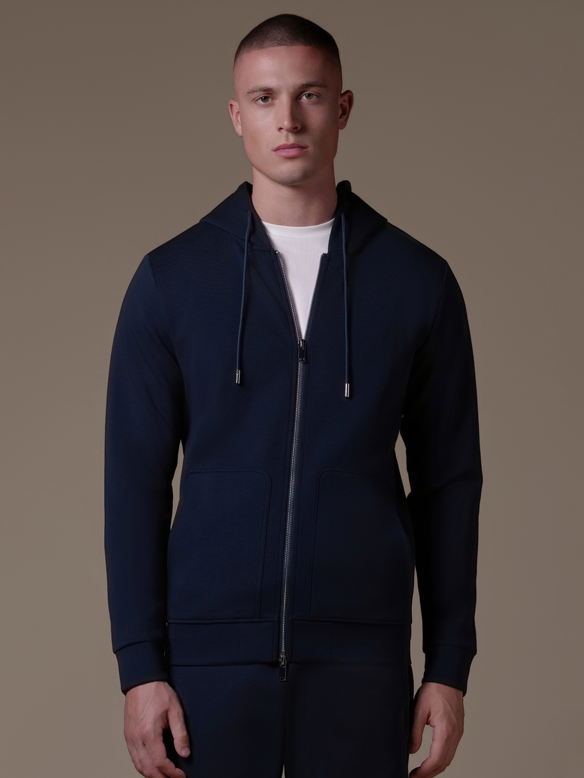 Interlock Flow Zip Hoodie - Navy