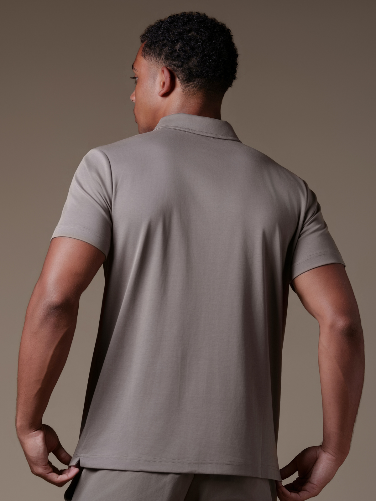 Lux Zipper Polo - Taupe