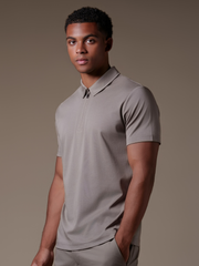 Lux Zipper Polo - Taupe