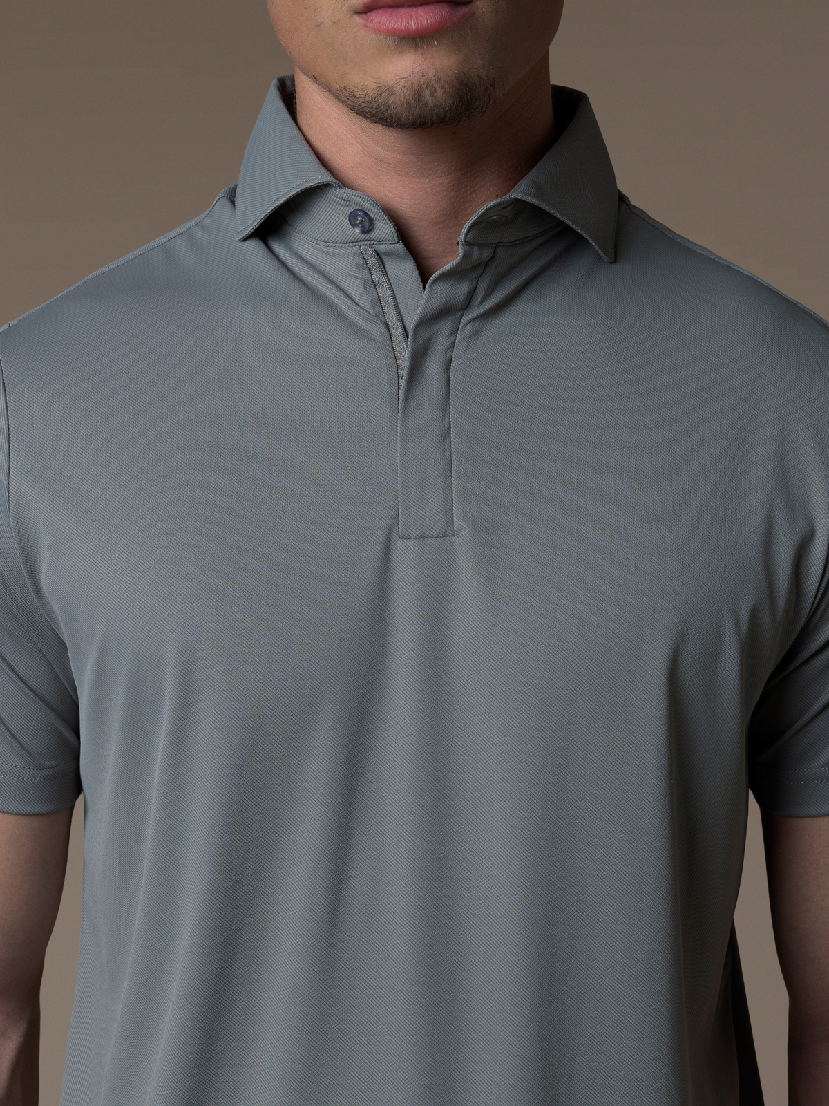 Tech Zipper Polo - Grey