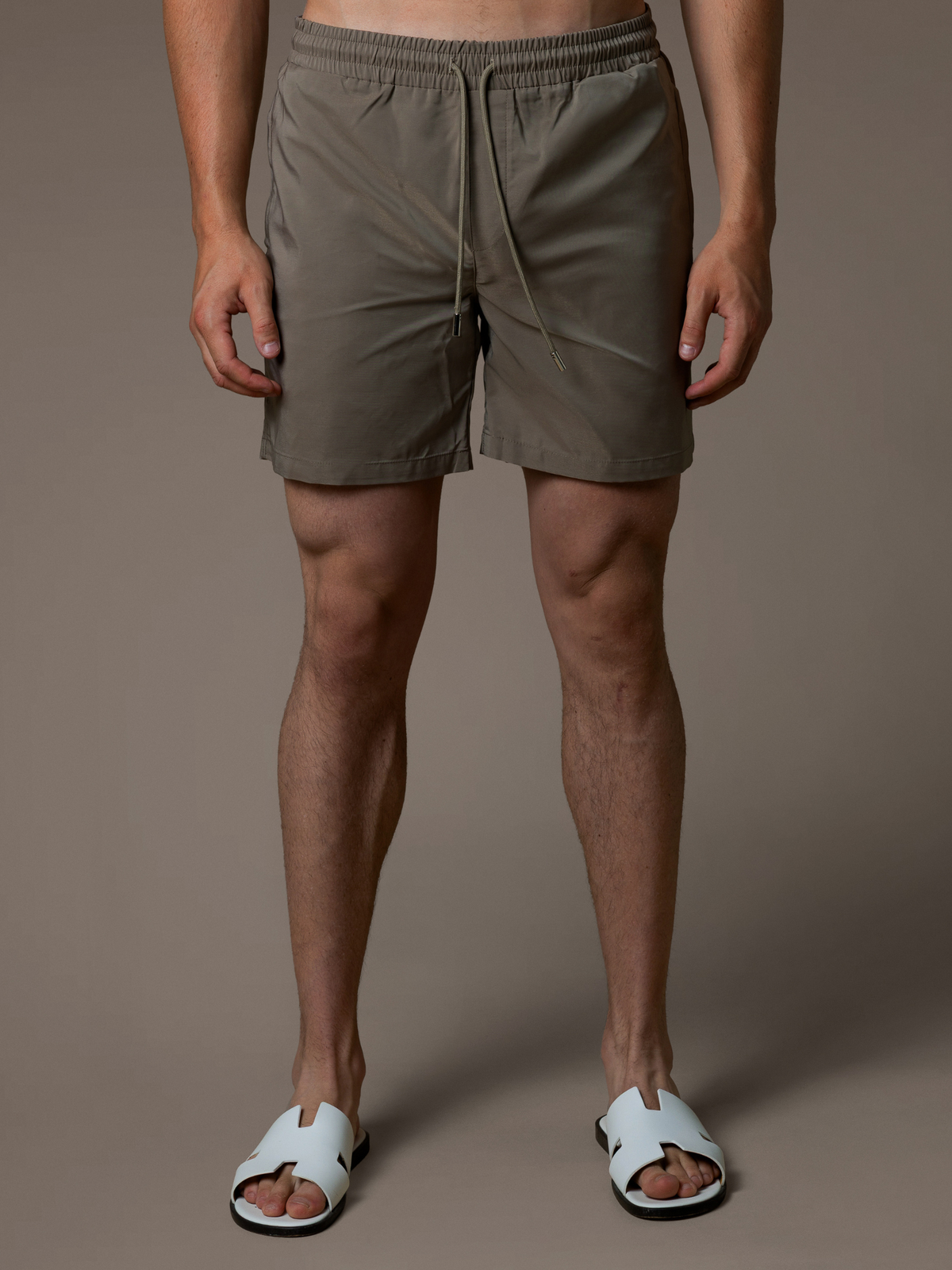 Zip Swim Short - Taupe