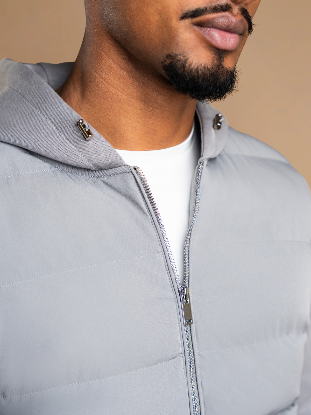Hybrid Quilted Windbreaker - Gray