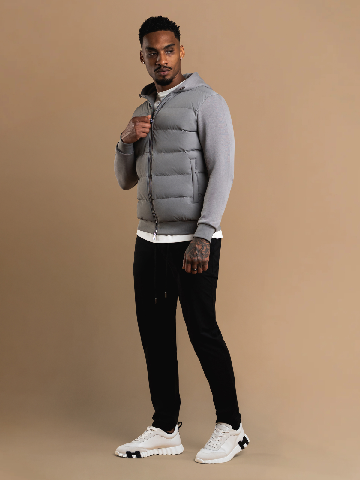 Hybrid Quilted Windbreaker - Gray
