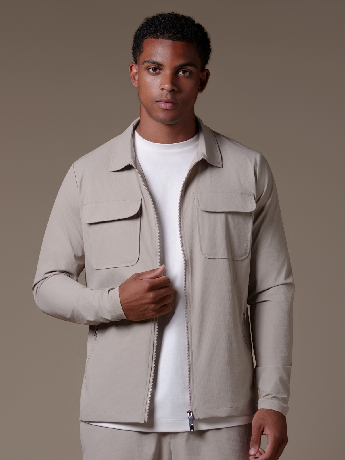 Cargo Tech Jacket - Beige