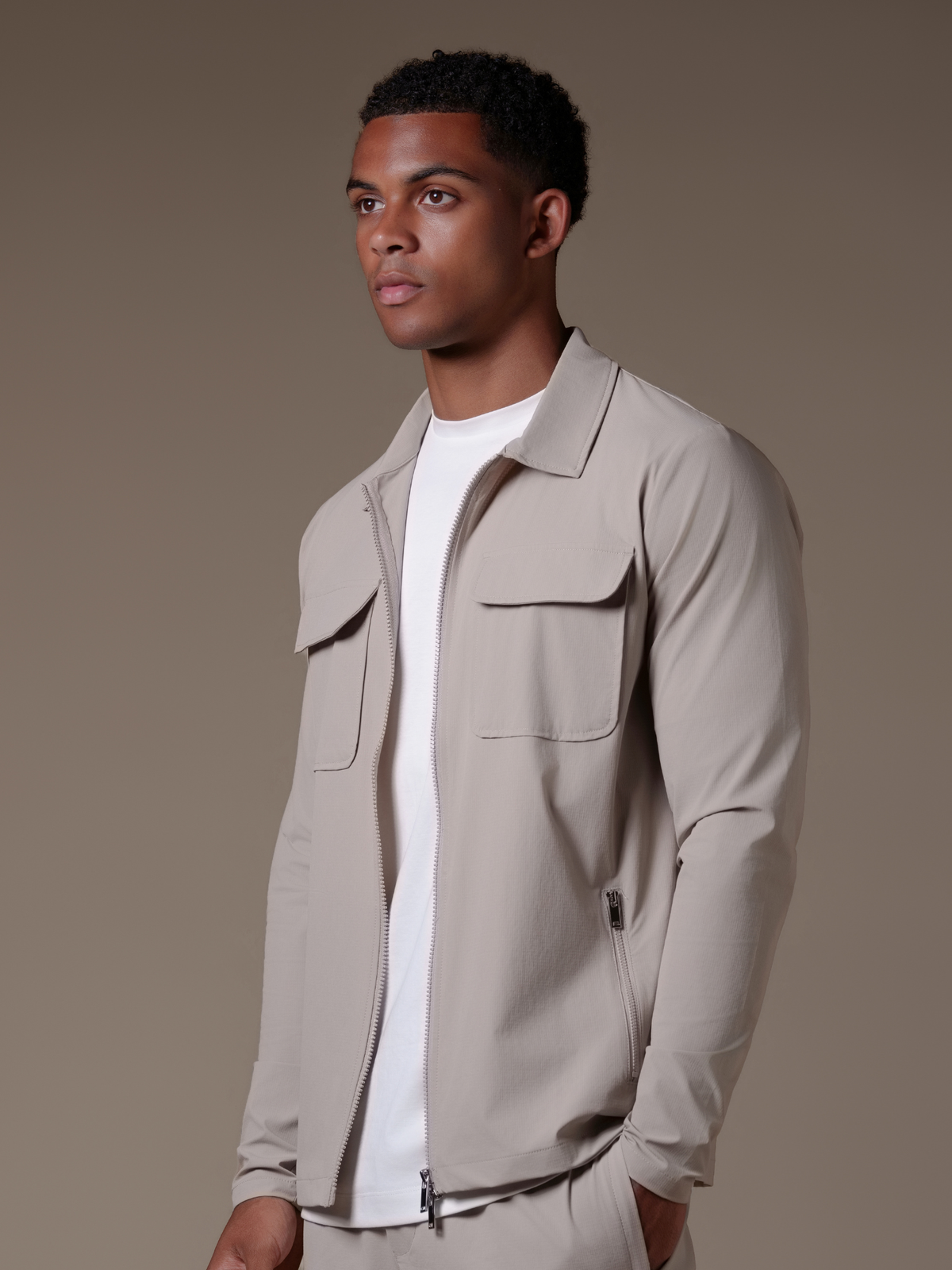Cargo Tech Jacket - Beige