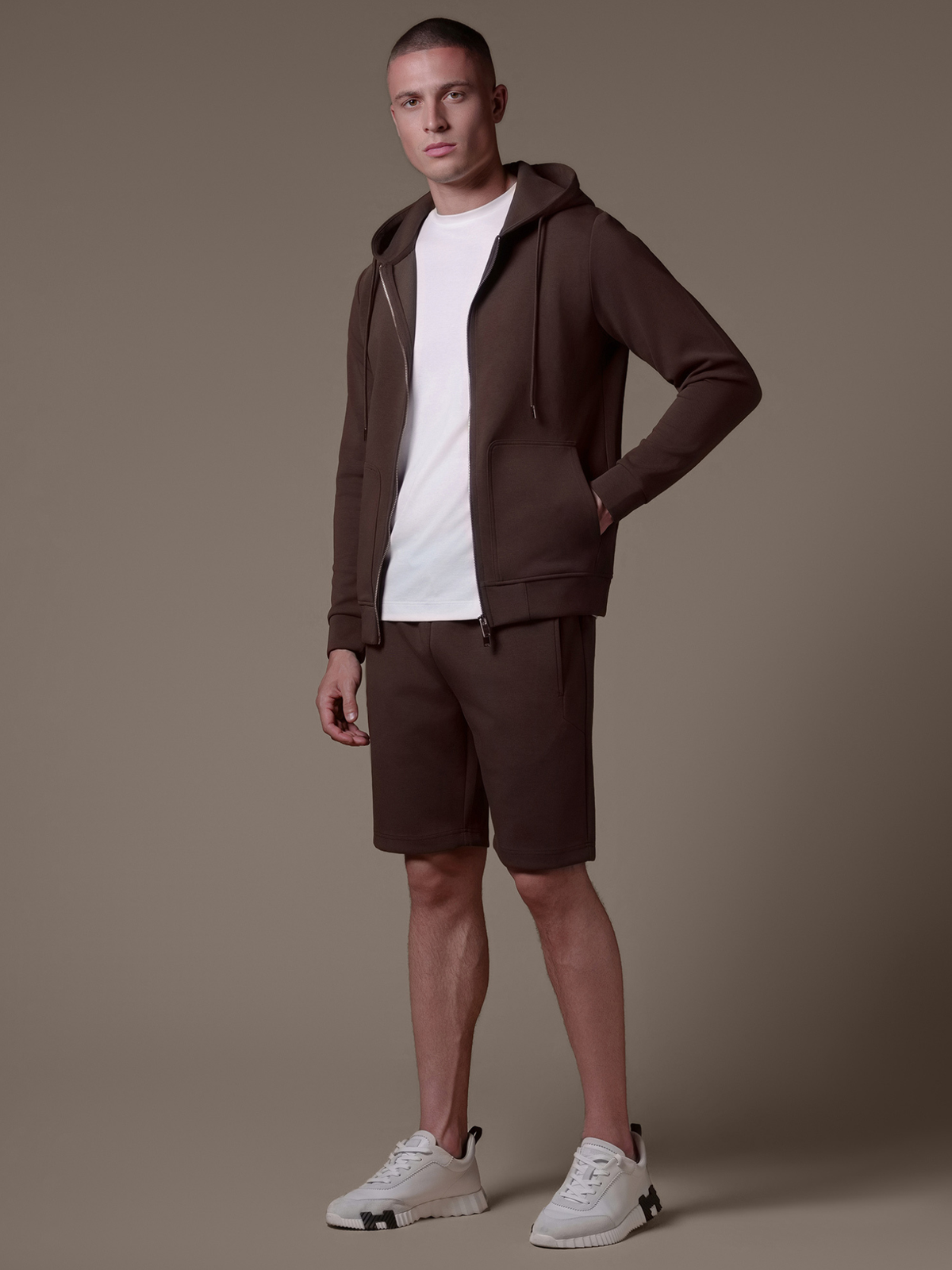 Interlock Flow Short Set - Brown