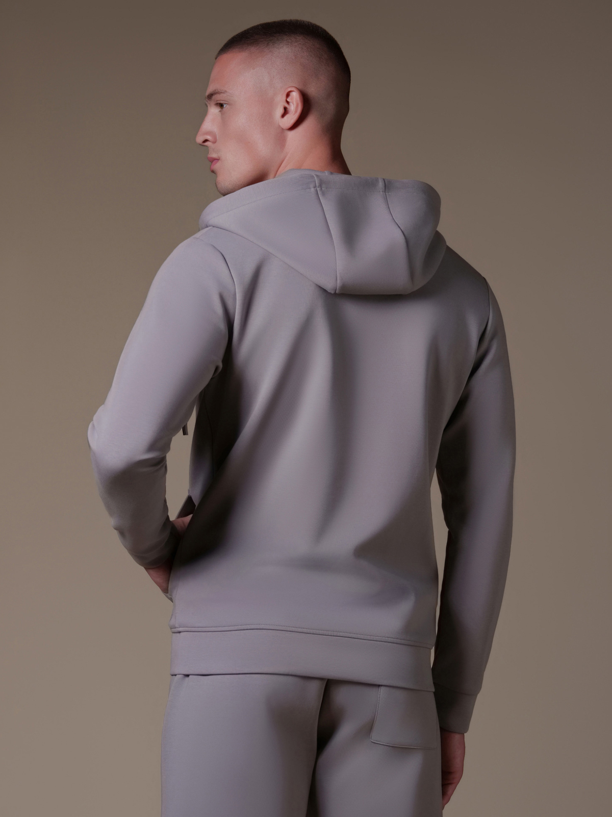 Interlock Flow Zip Hoodie - Grey
