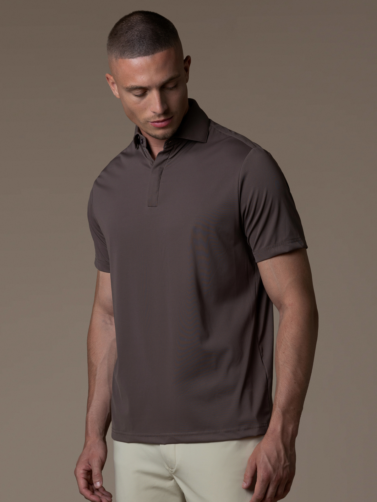 Tech Zipper Polo - Mocha