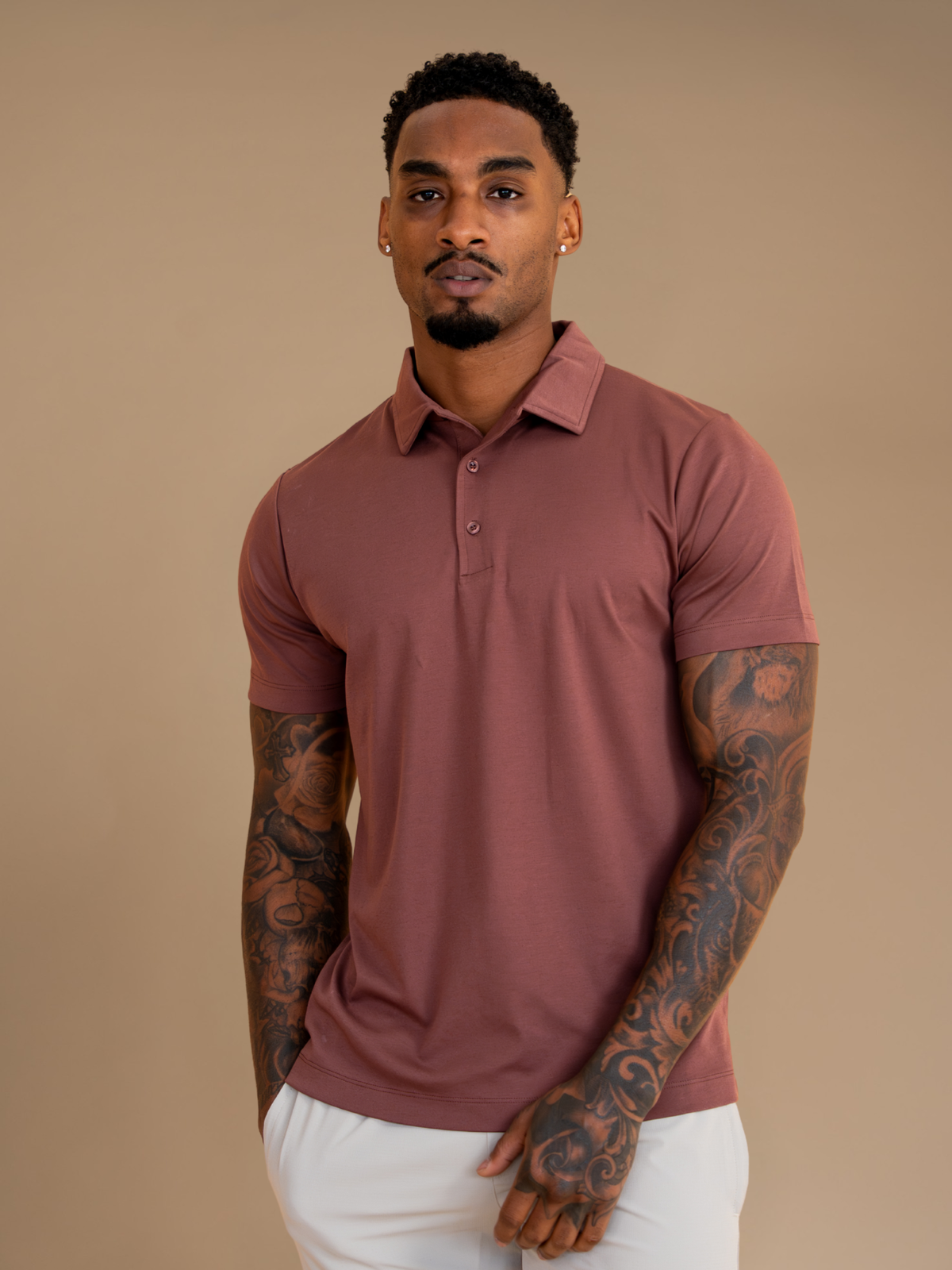 Lux Summer Set - Maroon / Beige