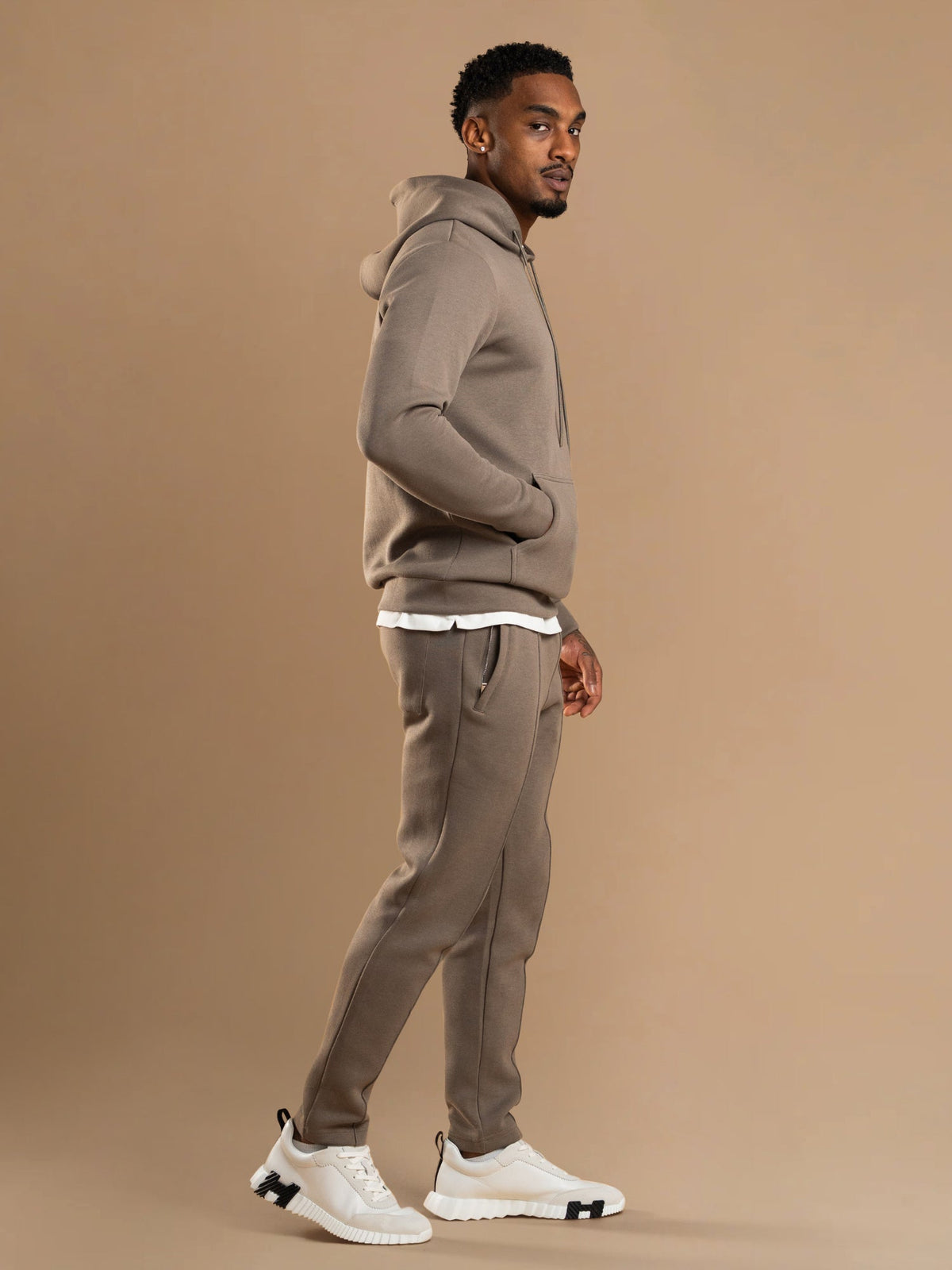 Essential Interlock Hoodie - Taupe