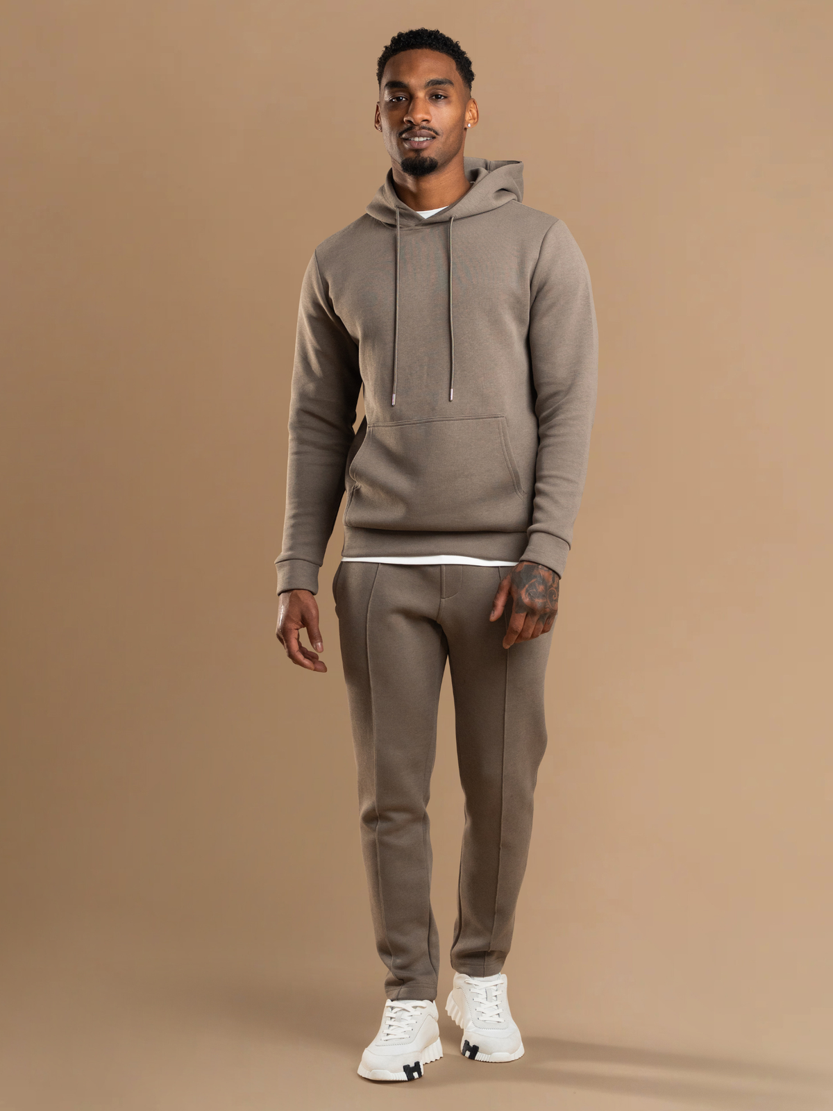 Essential Interlock Hoodie - Taupe