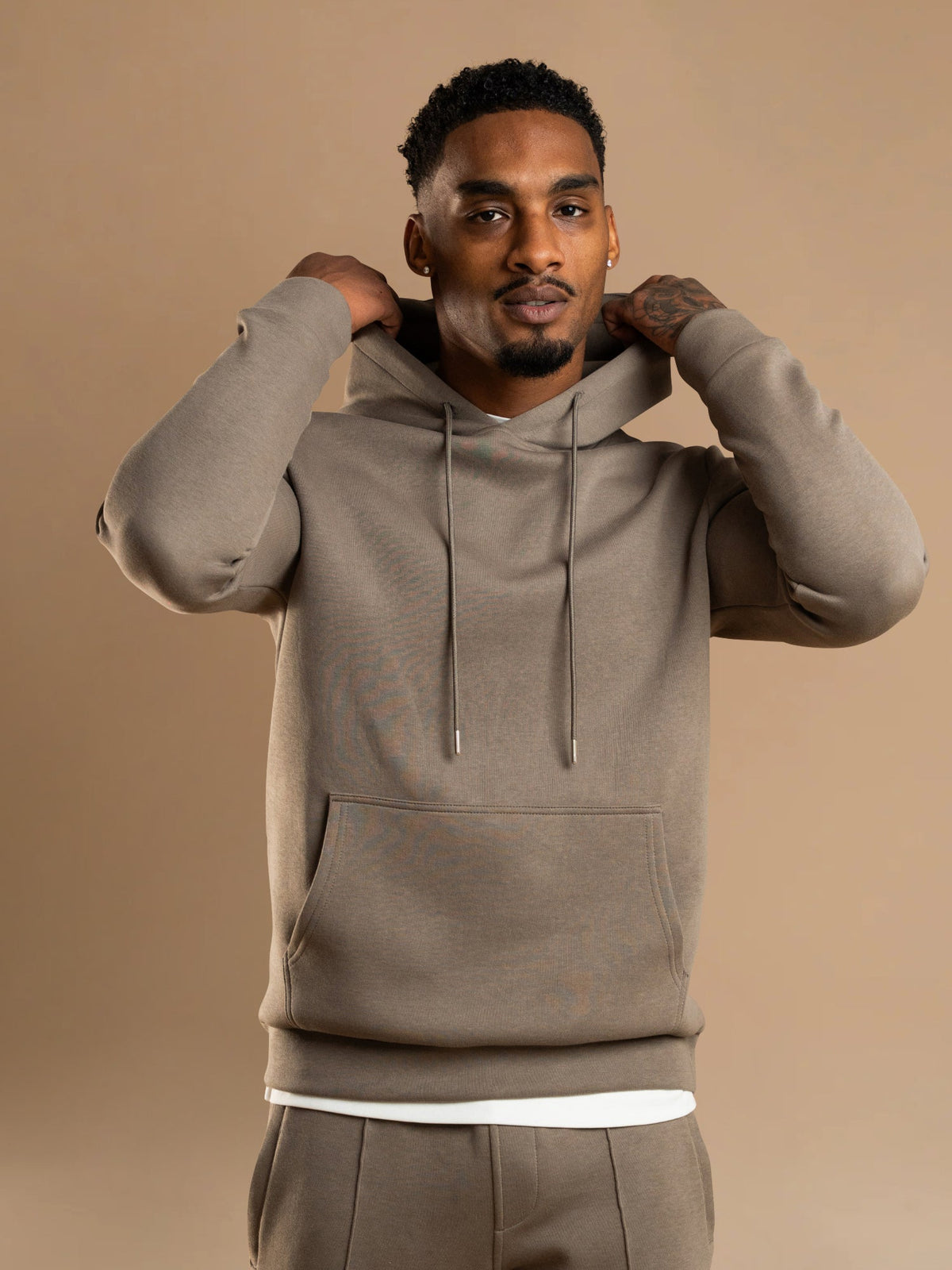 Essential Interlock Hoodie - Taupe